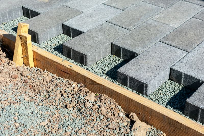 Modern concrete paver layout