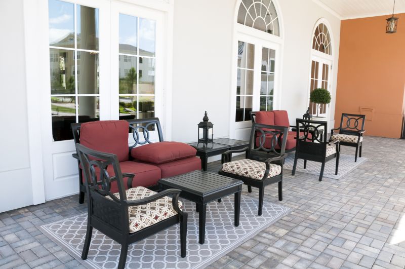 Paver patio with seating area